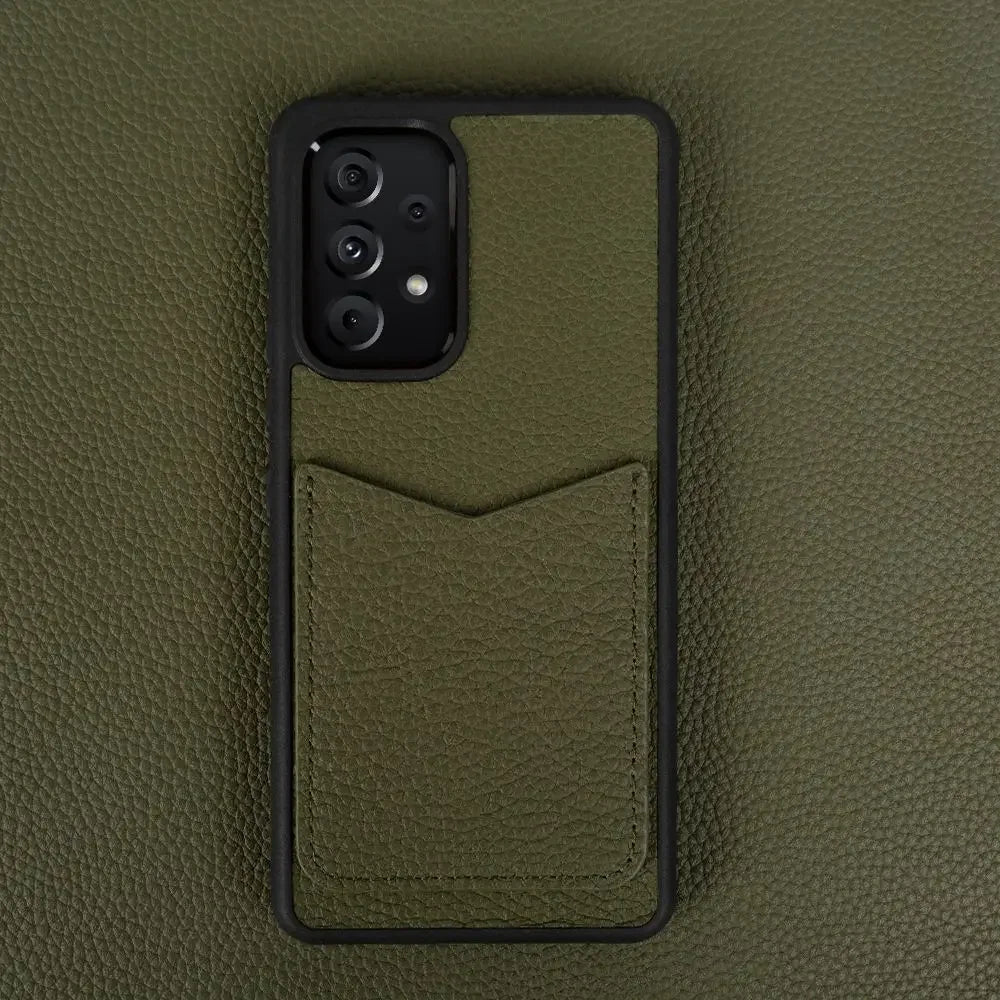 Genuine Leather Card Holder Case for Samsung Galaxy