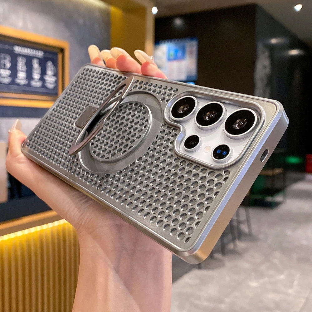 Magnetic Metal Fold Stand Cooling Case for Samsung Galaxy - CaseifyTrend