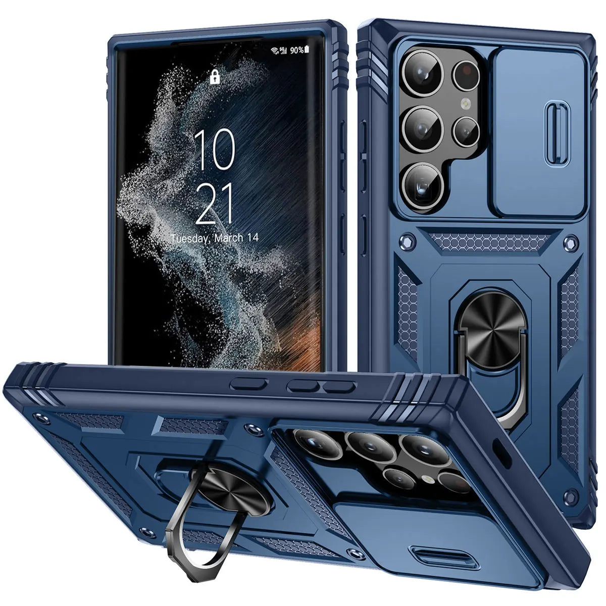 Samsung S22 Ring Kickstand Card Slot Shockproof Case