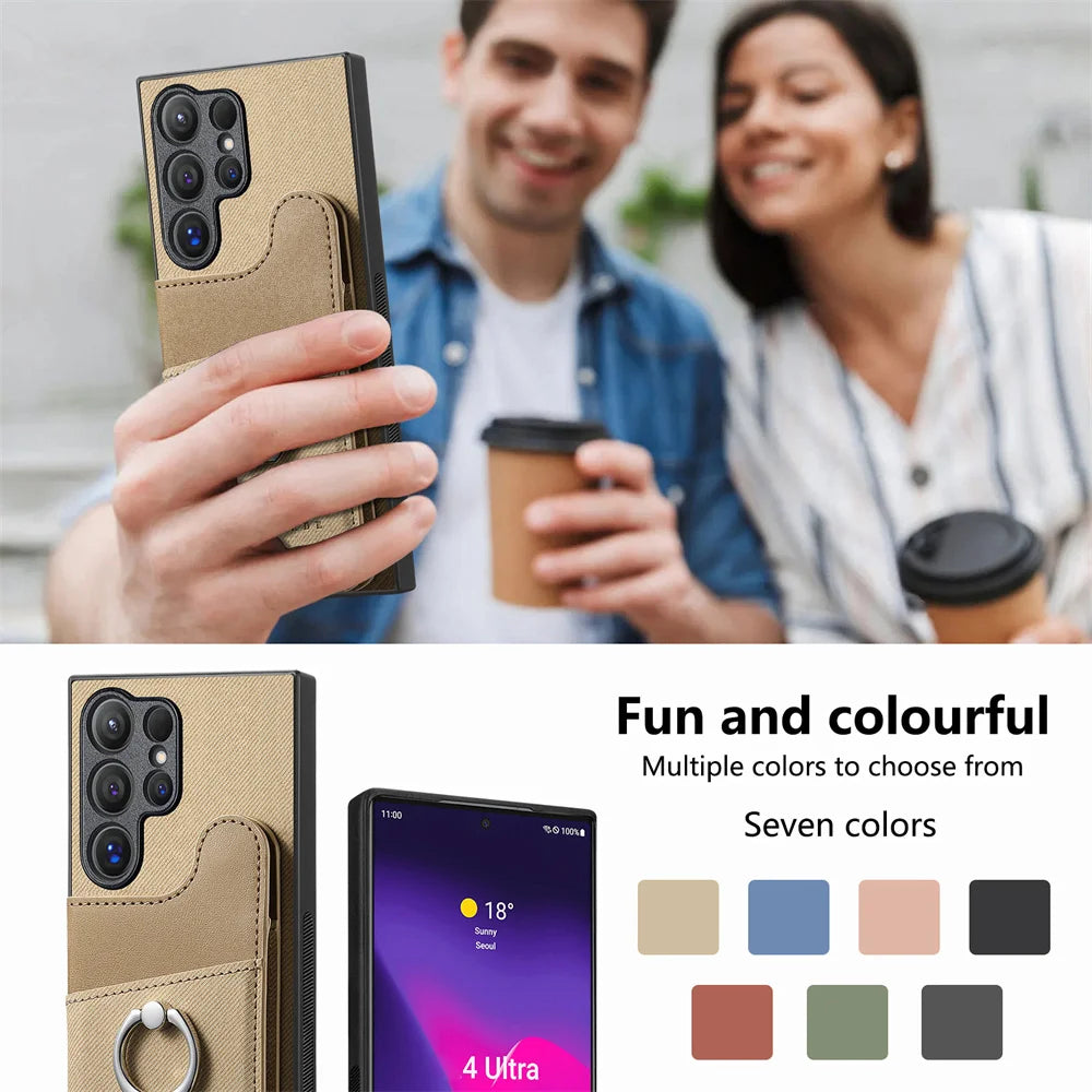 RFID-Blocking Magnetic Wallet Phone Case for Samsung