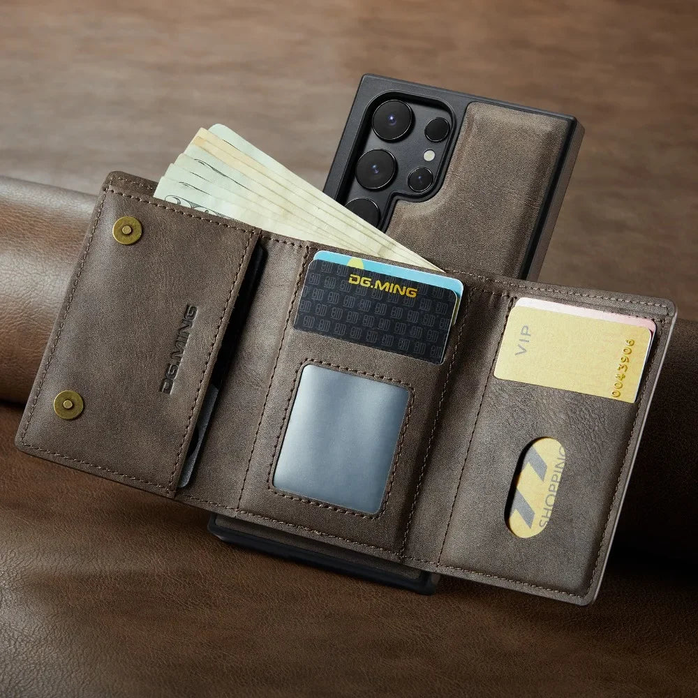 Detachable Magnetic Wallet Case with RFID for Samsung Galaxy