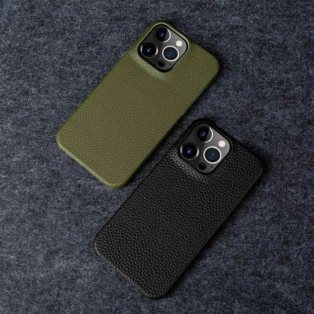 Luxury Genuine Leather Shockproof Case for iPhone