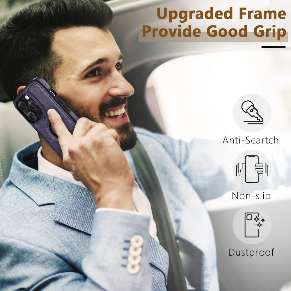 Slim Leather Shockproof Phone Case for iPhone