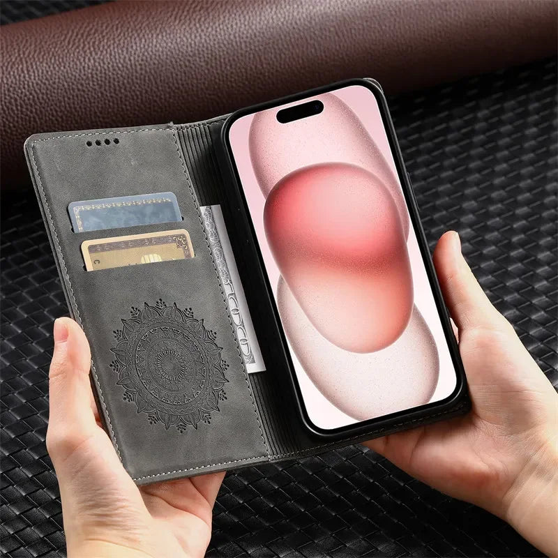 Magnetic Flip Leather Wallet Case for Samsung Galaxy