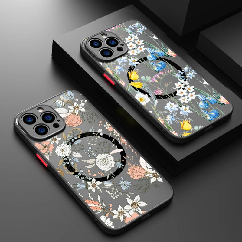 Magnetic Magsafe Flower Case for iPhone - CaseifyTrend