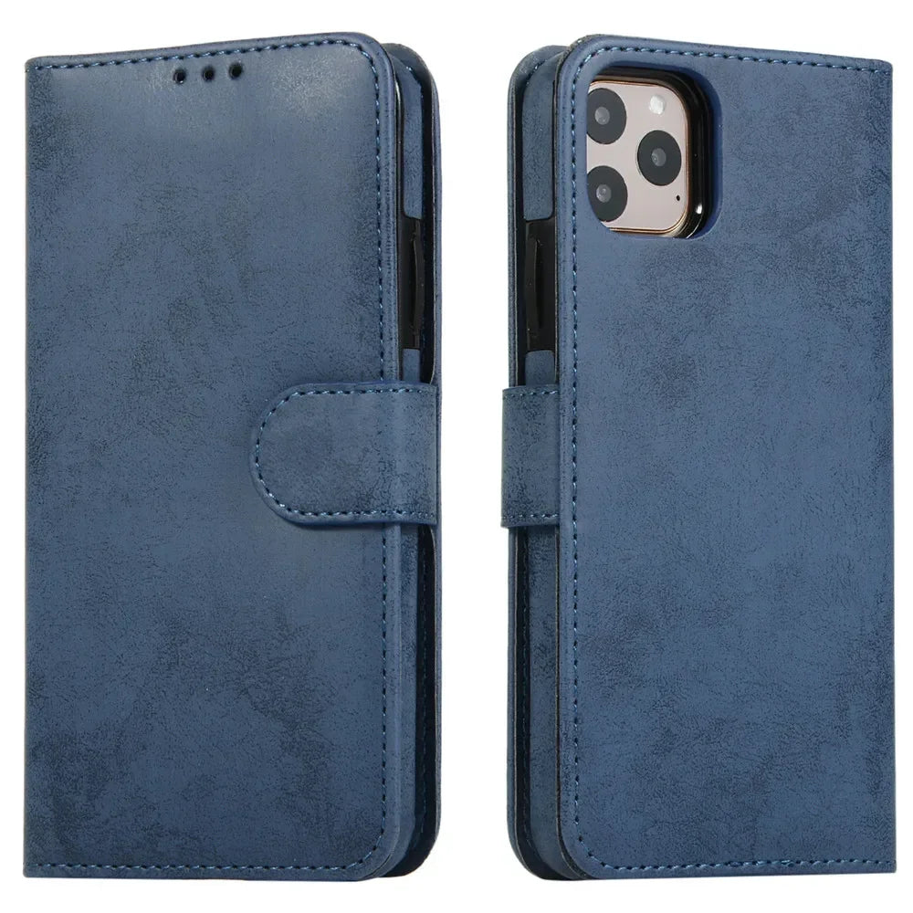 Luxury Leather Flip Wallet Card Case for iPhone