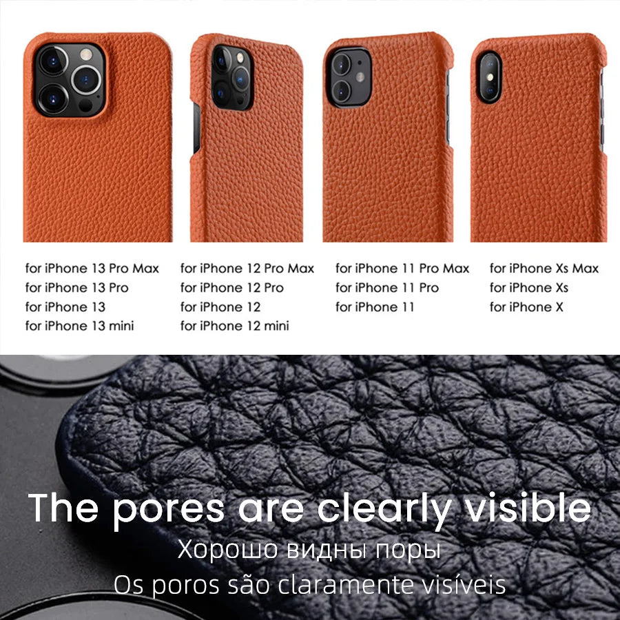 Premium Leather Case for iPhone Luxury Back Cover