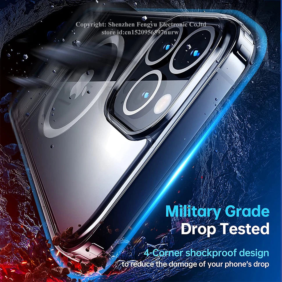 Clear Magnetic Phone Case with Kickstand for iPhone