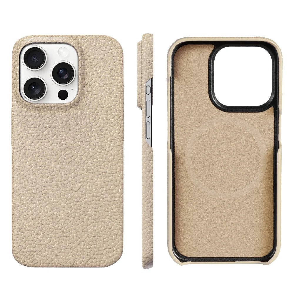 Magnetic Cowhide Leather Case for iPhone with MagSafe