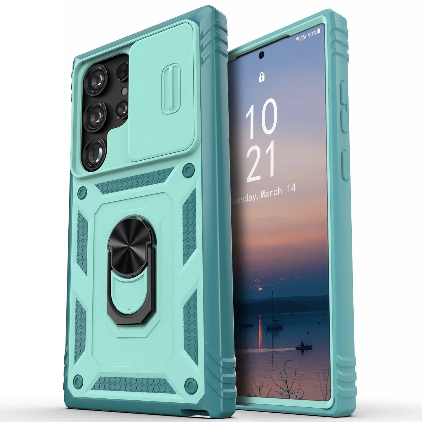 Samsung S22 Ring Kickstand Card Slot Shockproof Case