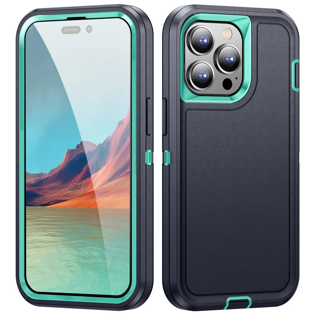 Rugged Shockproof Full Cover Case for iPhone Heavy Duty Protection