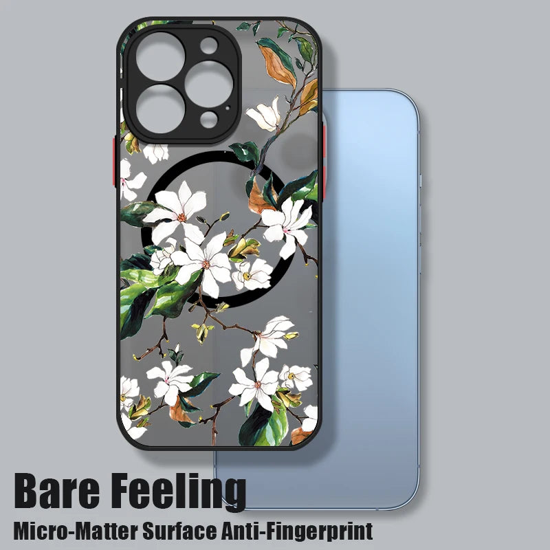 Magnetic Magsafe Flower Case for iPhone - CaseifyTrend