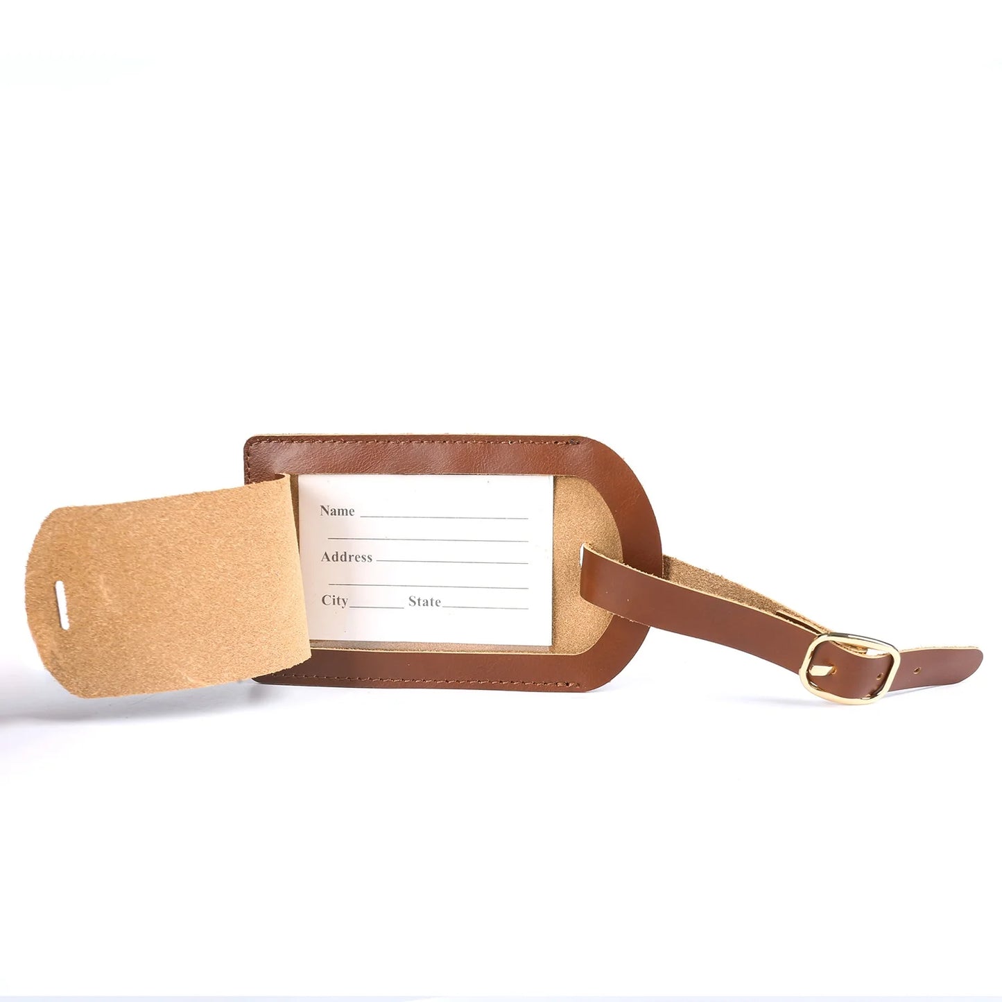 Luxury Leather iPhone Case with Luggage Tag Vintage Style
