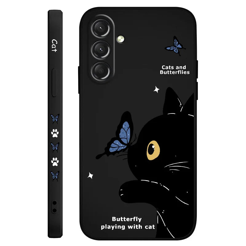 Cute Cat Butterfly Phone Case for Samsung Galaxy