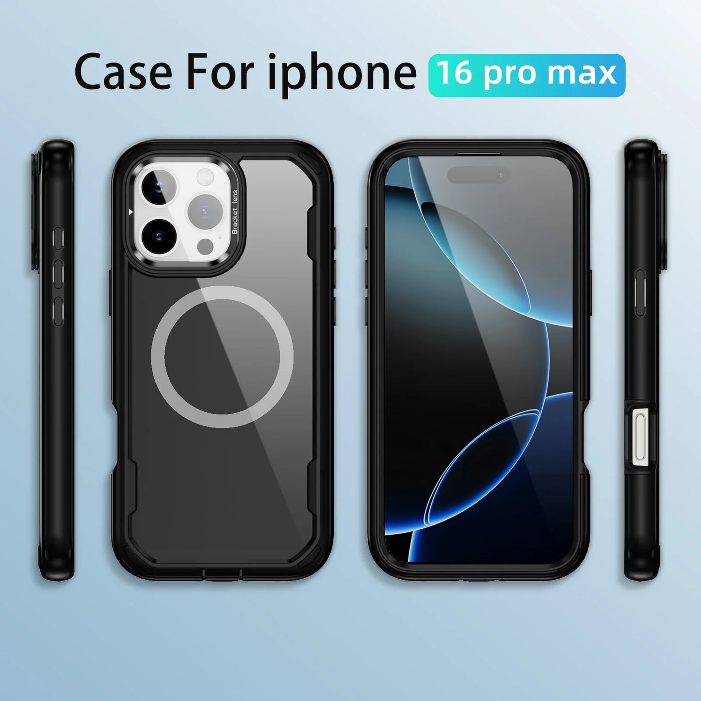 MagSafe Shockproof Leather Case for iPhone with Camera Guard