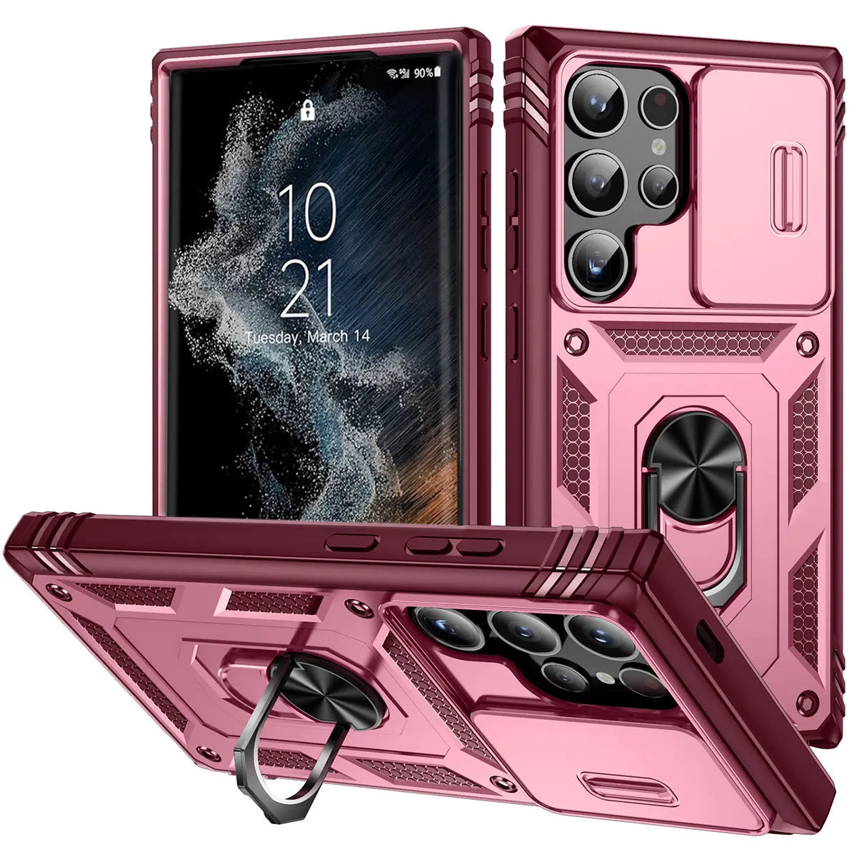 Samsung S22 Ring Kickstand Card Slot Shockproof Case