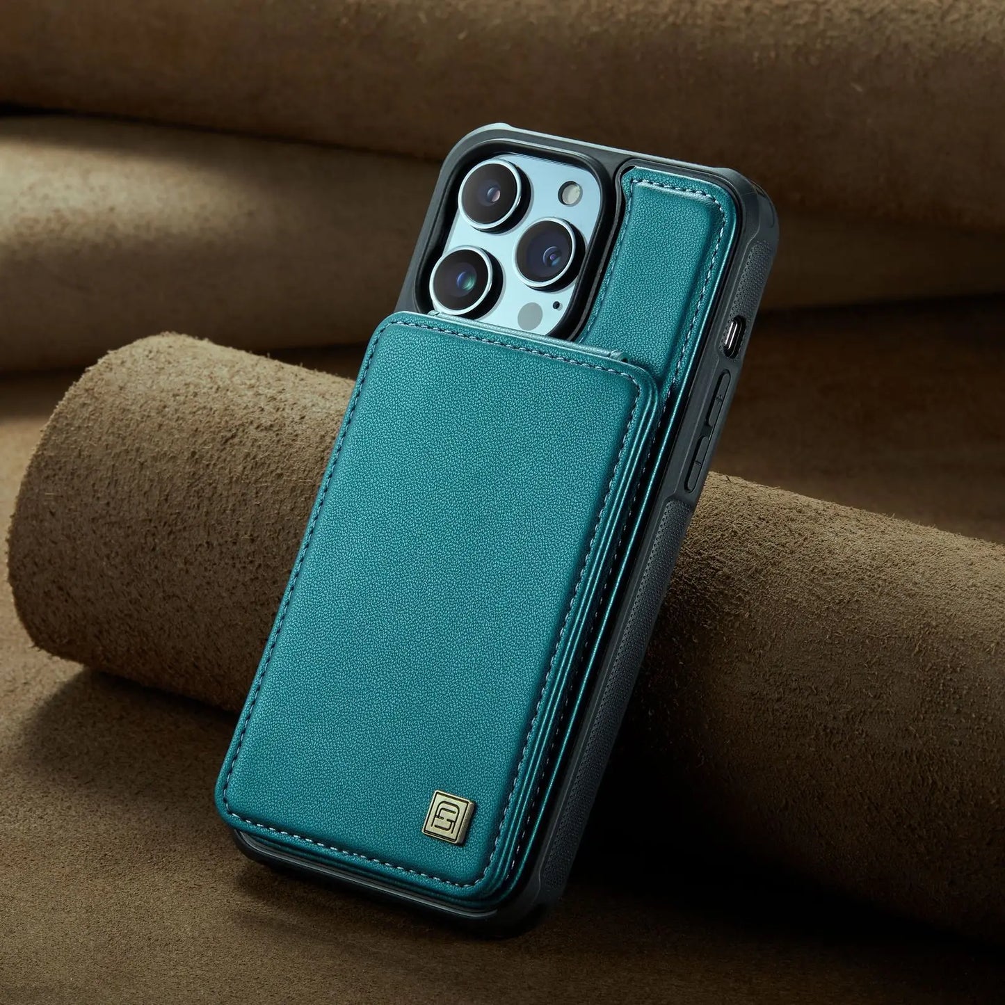 Magnetic Leather Wallet Case with Card Holder for iPhone