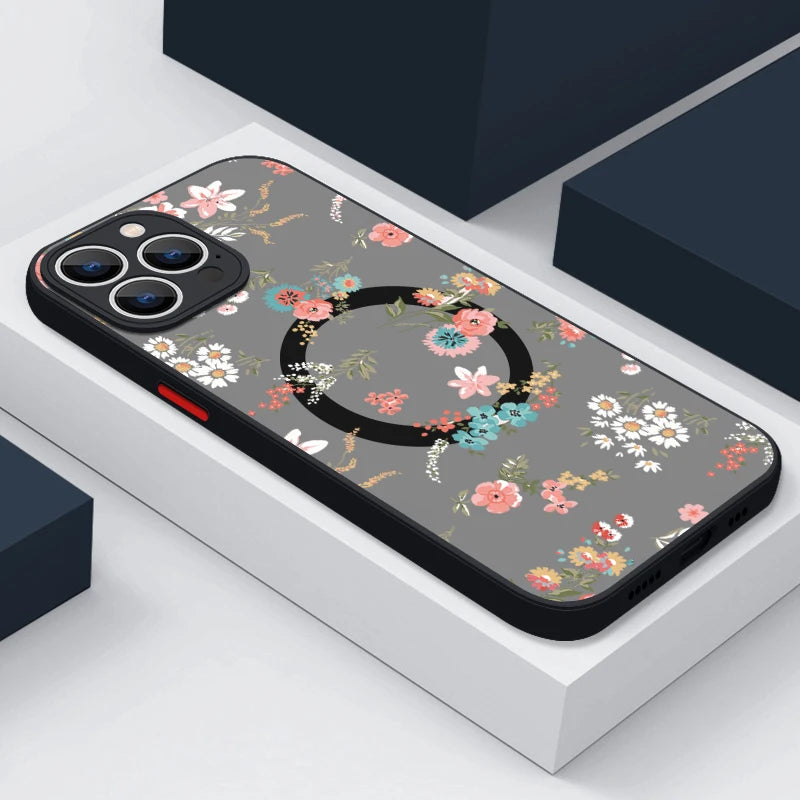 Magnetic Magsafe Flower Case for iPhone - CaseifyTrend