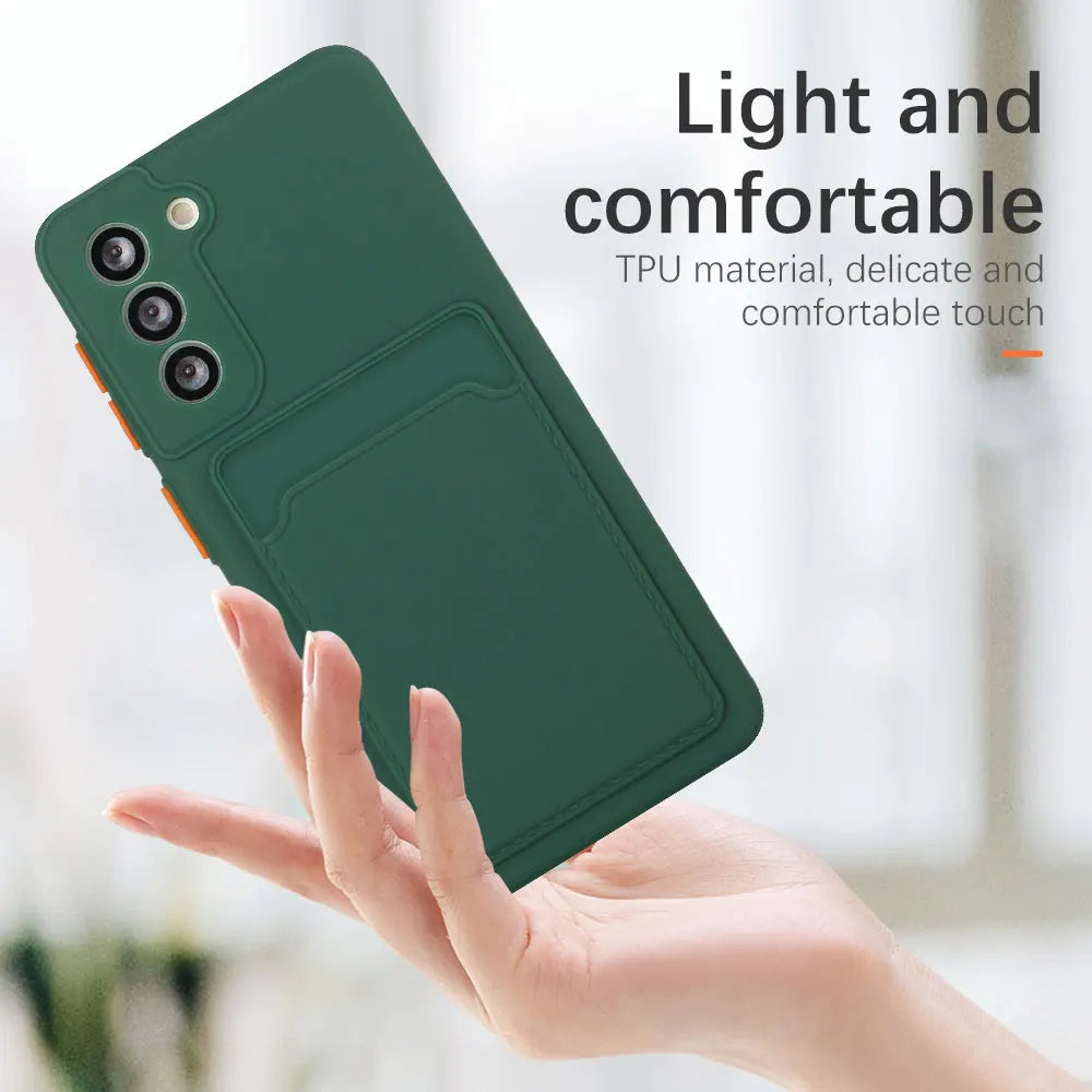Shockproof Wallet Phone Case with Card Holder for Samsung