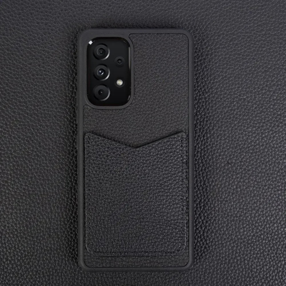 Genuine Leather Card Holder Case for Samsung Galaxy