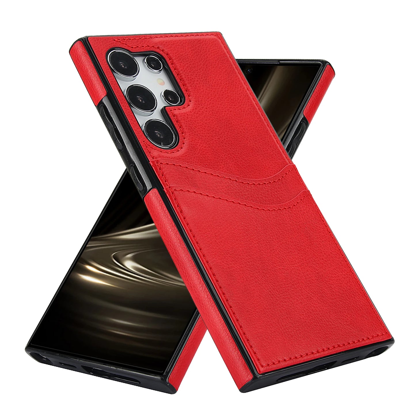 Leather Wallet Phone Case with Card Holder for Samsung