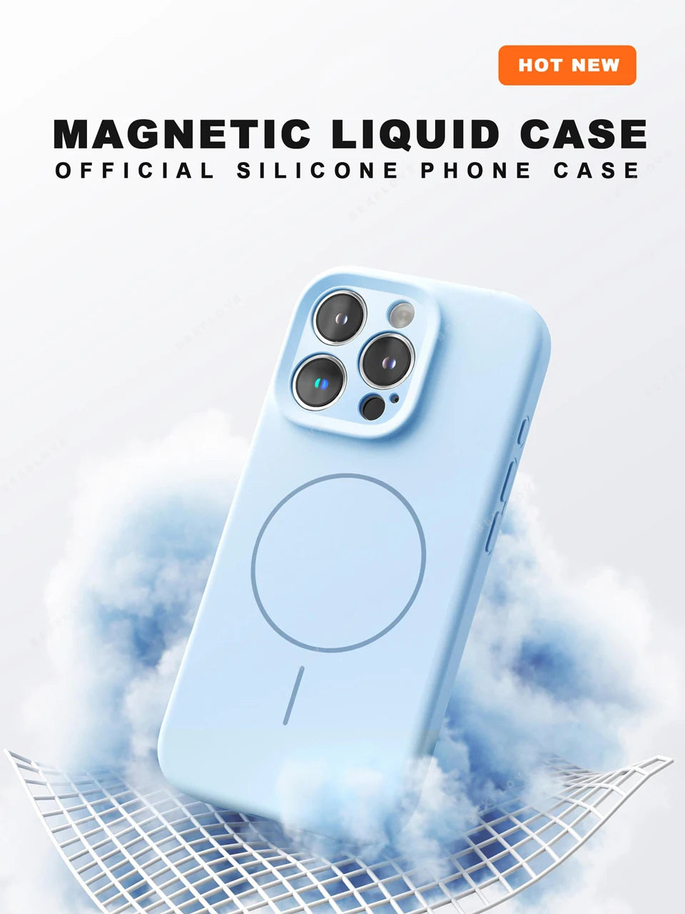 MagSafe Silicone iPhone Case with Adjustable Lanyard Strap