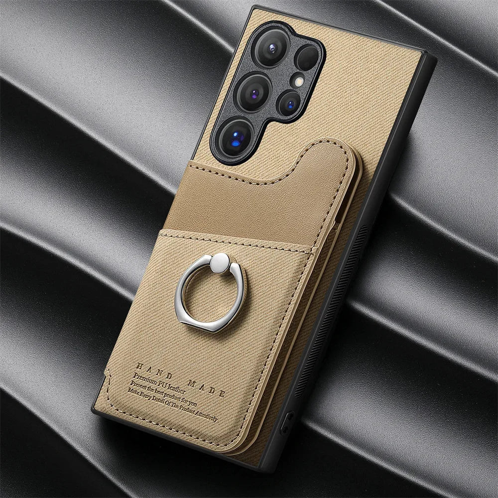 RFID-Blocking Magnetic Wallet Phone Case for Samsung