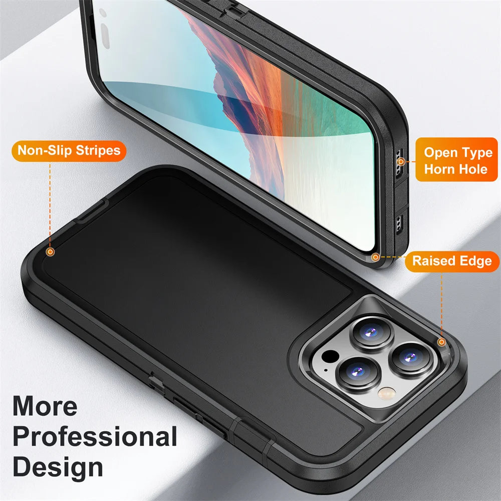 Rugged Shockproof Full Cover Case for iPhone Heavy Duty Protection