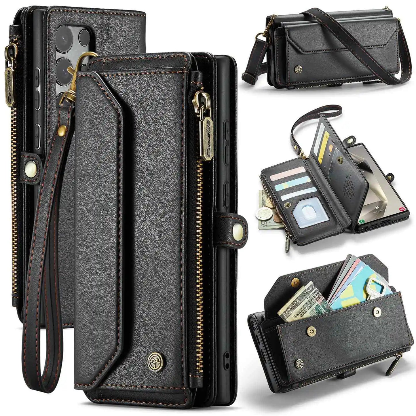 Crossbody Wallet Case with Card Holder for Samsung Galaxy