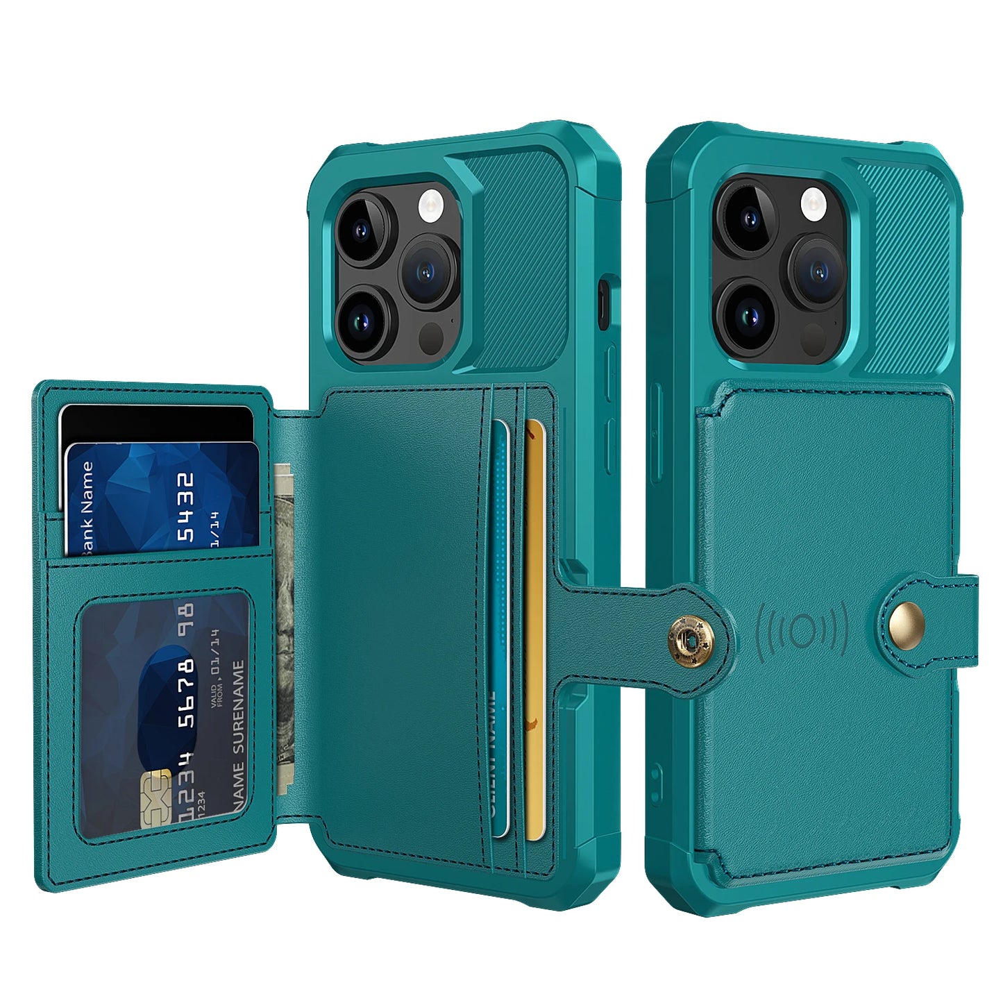 Magnetic Leather Wallet Case with Card Slot for iPhone