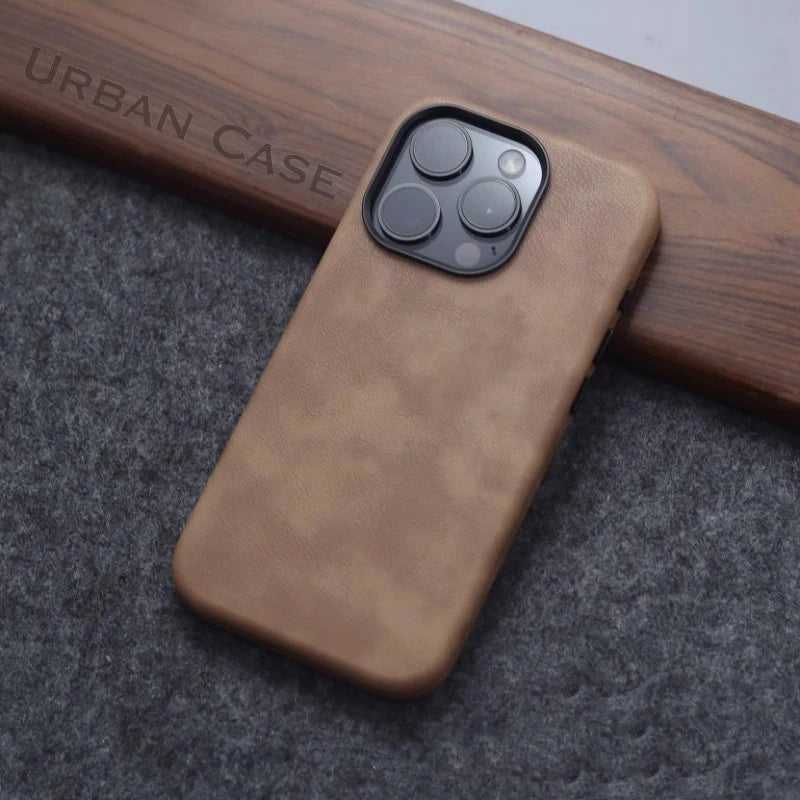 Retro Leather Magnetic Case for iPhone