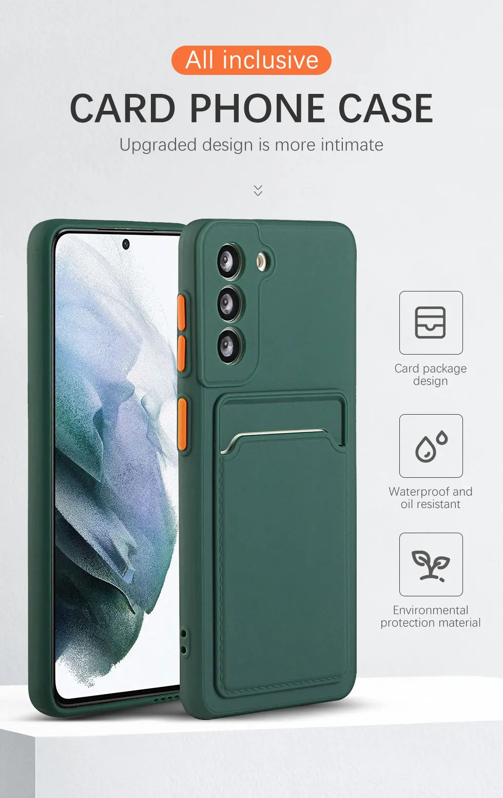 Shockproof Wallet Phone Case with Card Holder for Samsung