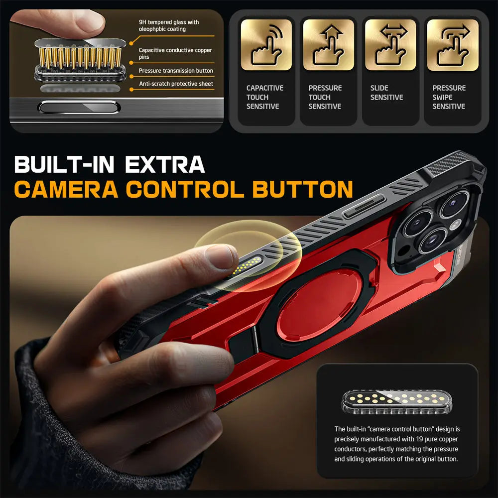Rugged MagSafe iPhone Case with Camera Capture Button