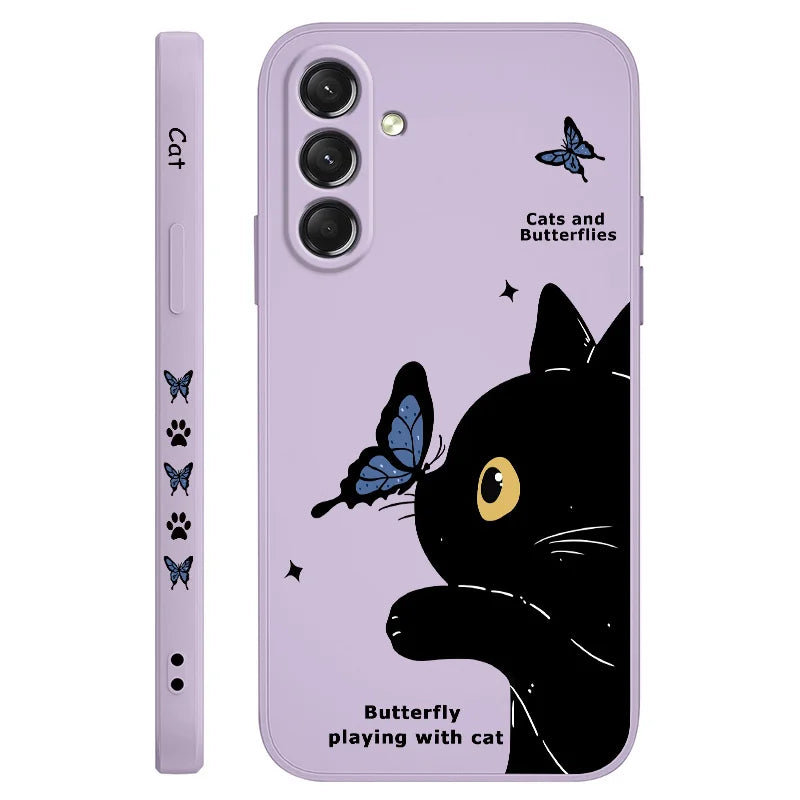 Cute Cat Butterfly Phone Case for Samsung Galaxy