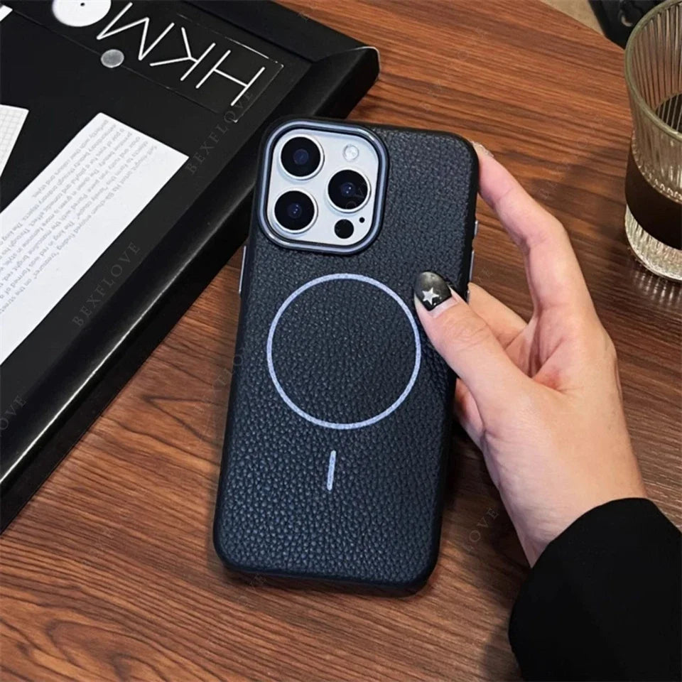Official MagSafe Leather Texture iPhone Case Cover