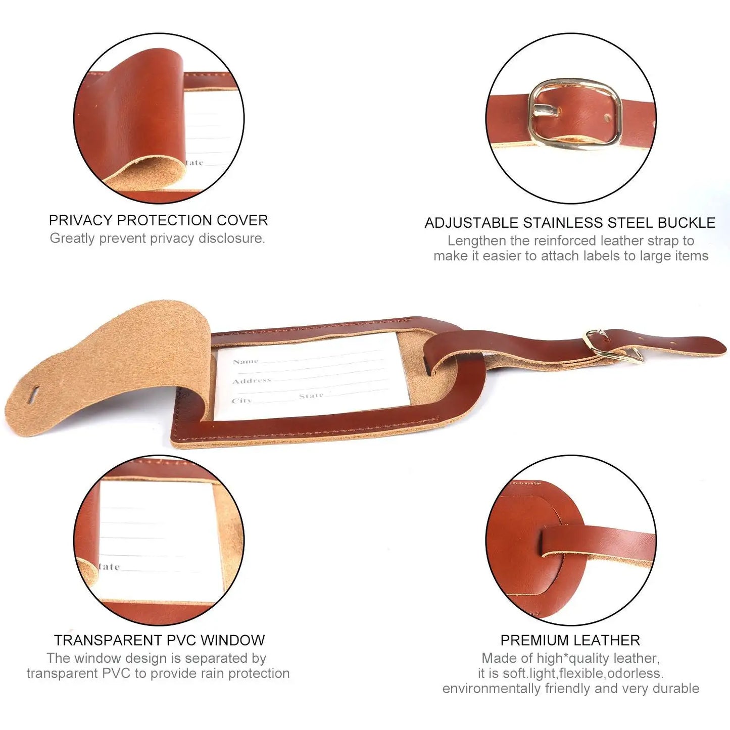 Luxury Leather iPhone Case with Luggage Tag Vintage Style