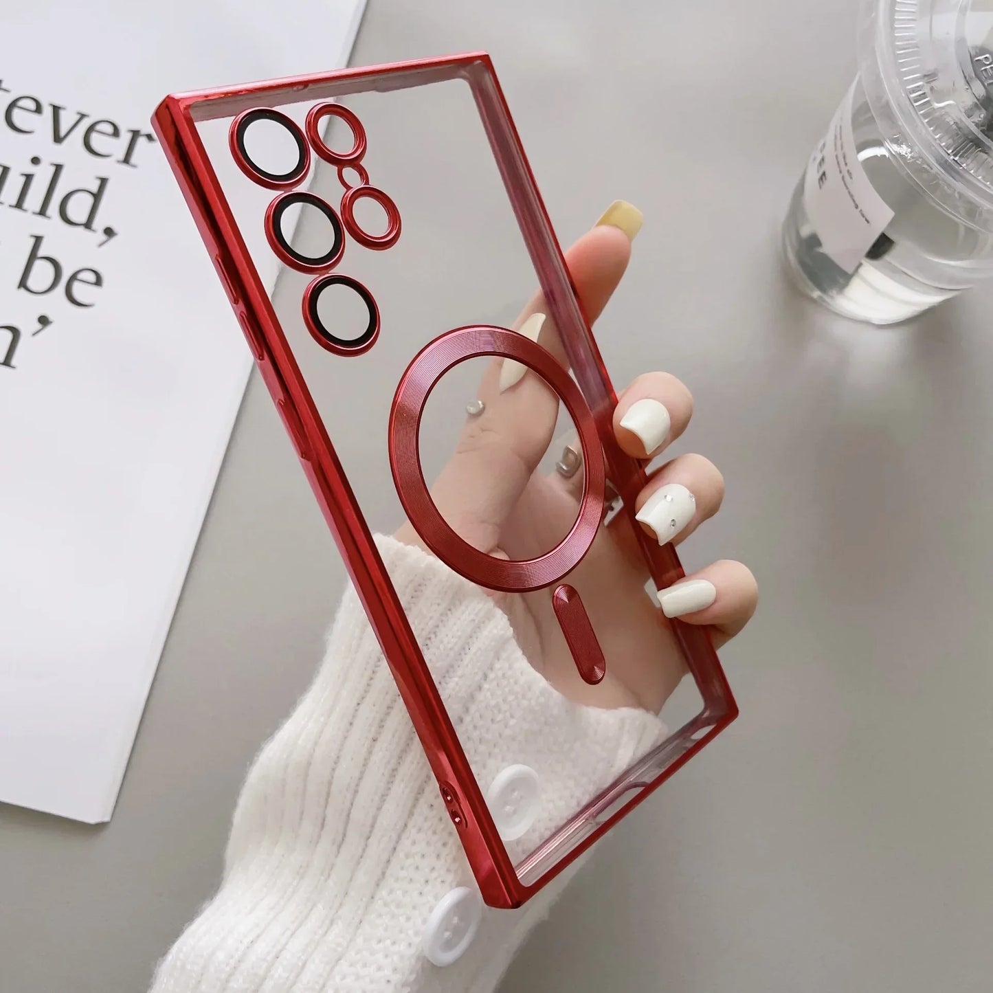 Transparent Plating Magsafe Case for Samsung Galaxy