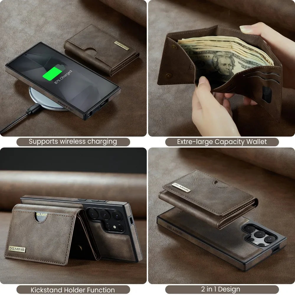 Detachable Magnetic Wallet Case with RFID for Samsung Galaxy