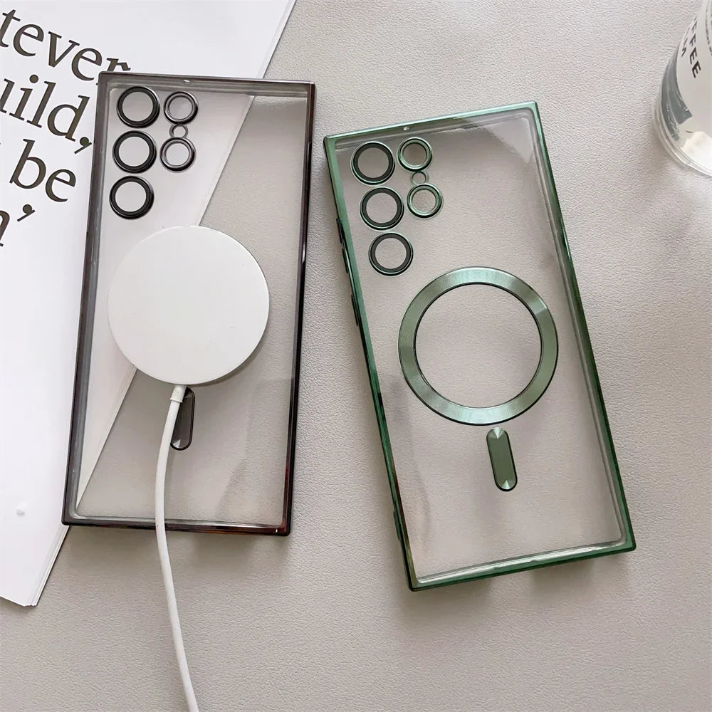 Transparent Plating Magsafe Case for Samsung Galaxy
