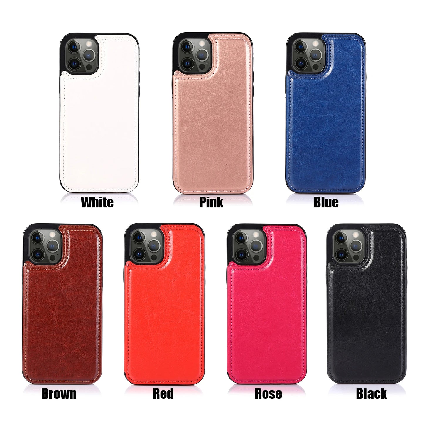 Flip Leather Wallet Case with Card Holder for Samsung