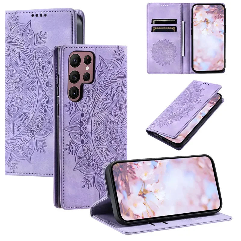 Magnetic Flip Leather Wallet Case for Samsung Galaxy
