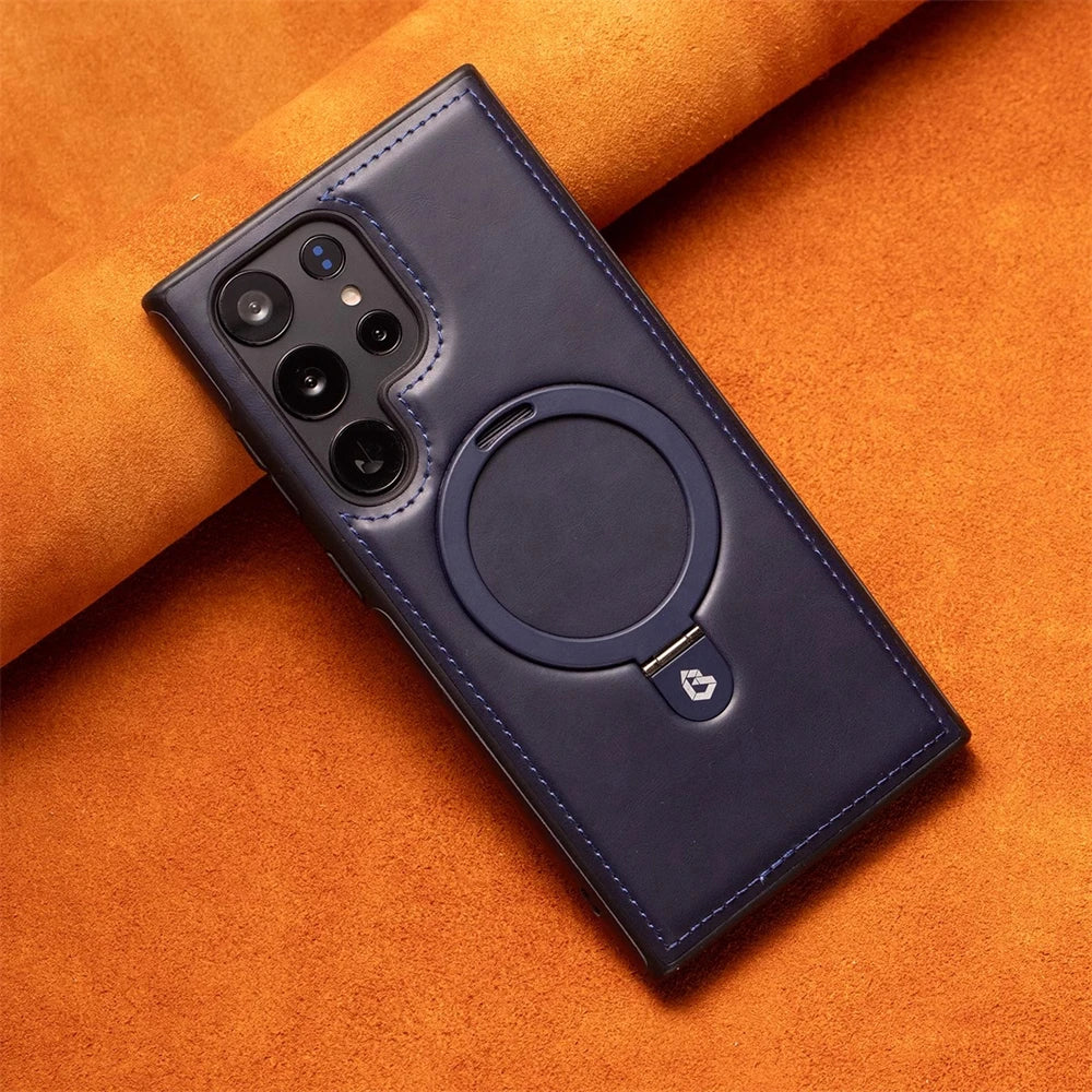 Business Retro Leather Magnetic Case for Samsung Galaxy - CaseifyTrend