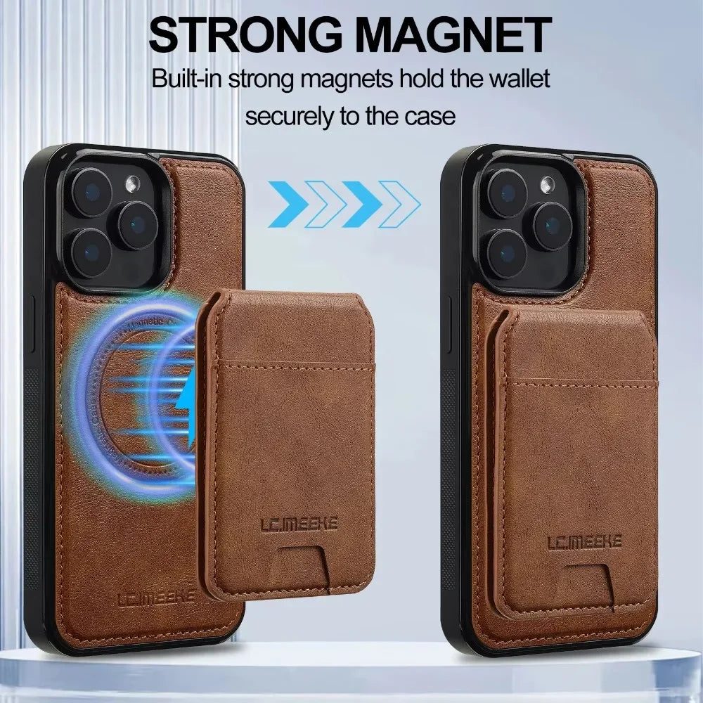 MagSafe Wallet Case with Detachable Card Holder for iPhone