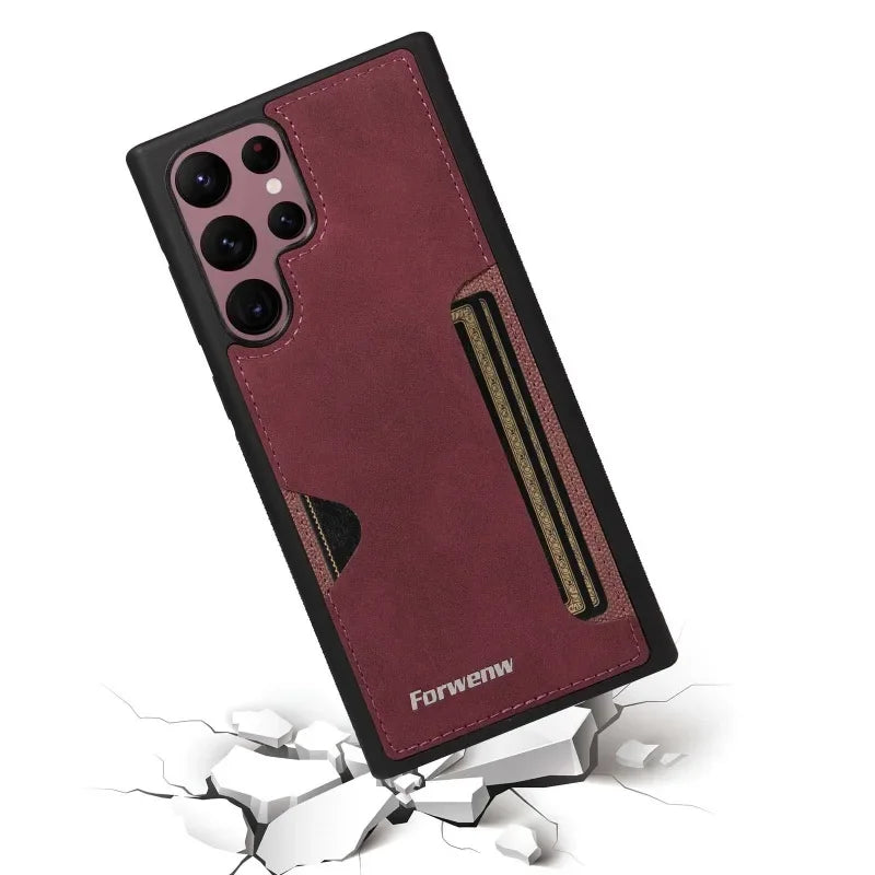 Retro Leather Card Slot Case for Samsung Galaxy Phones