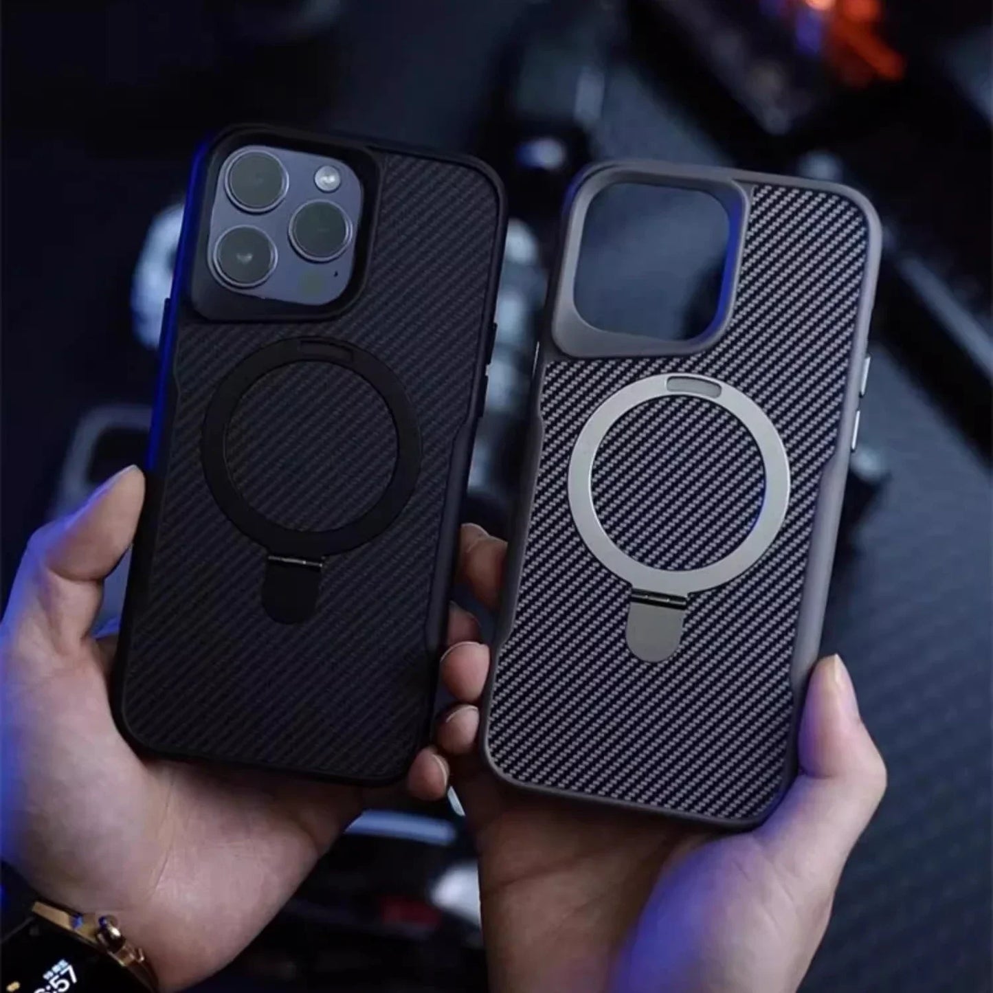 Desert Titanium MagSafe Carbon Armor iPhone Case