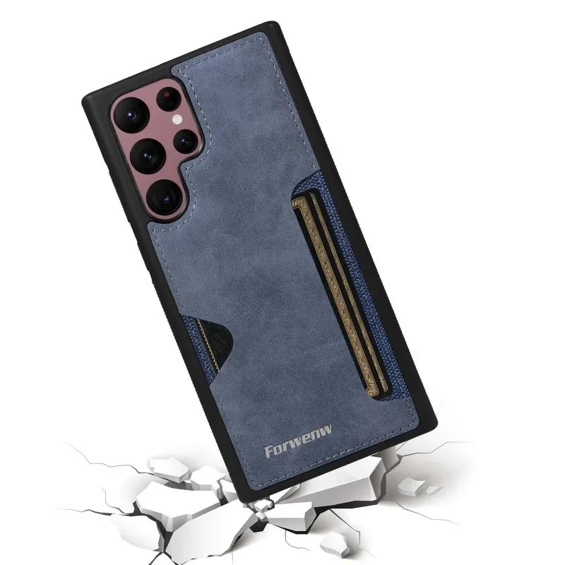 Retro Leather Card Slot Case for Samsung Galaxy Phones