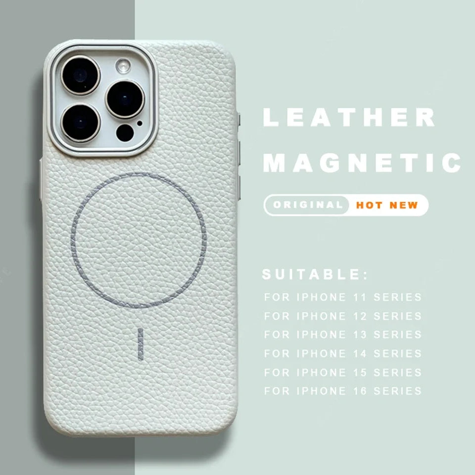 Official MagSafe Leather Texture iPhone Case Cover