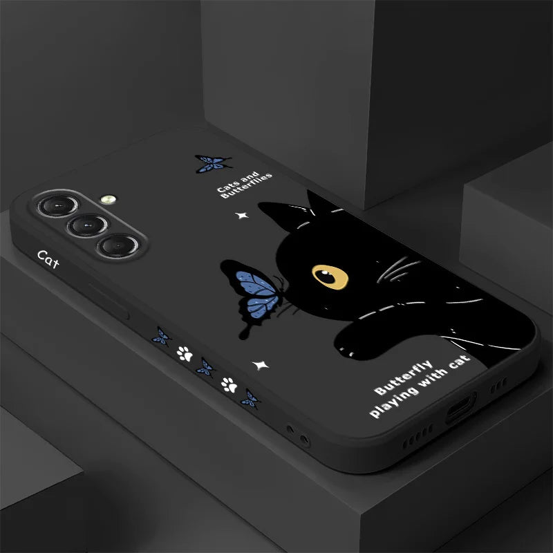 Cute Cat Butterfly Phone Case for Samsung Galaxy