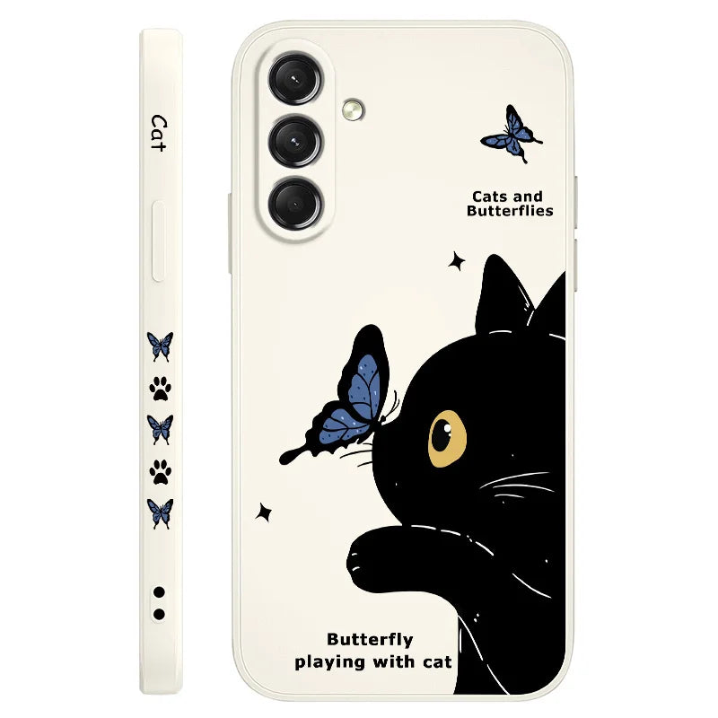 Cute Cat Butterfly Phone Case for Samsung Galaxy