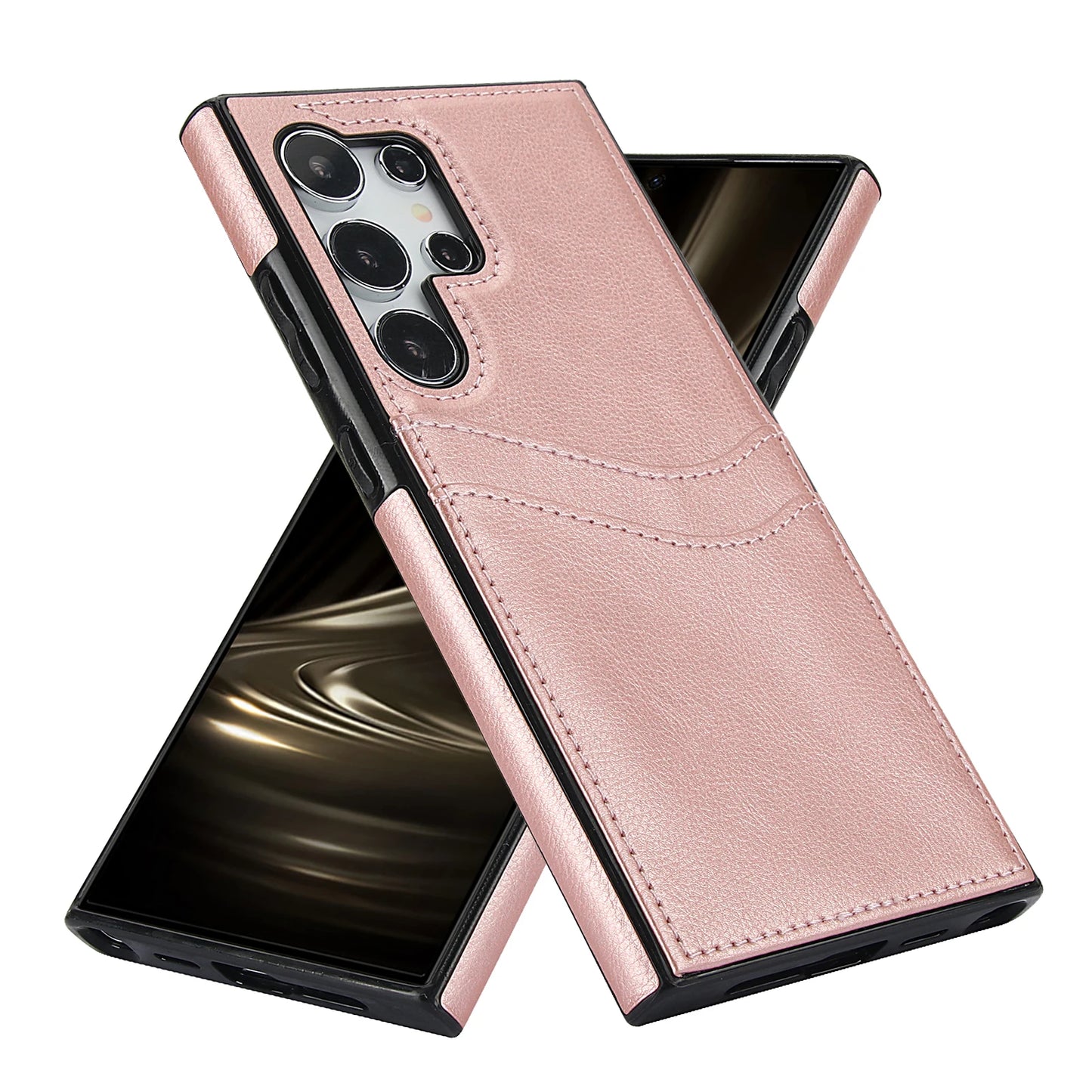 Leather Wallet Phone Case with Card Holder for Samsung